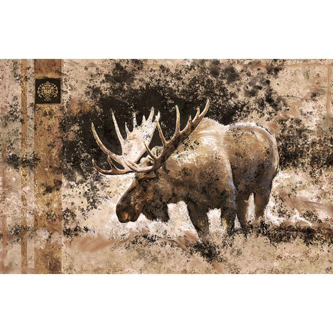 Moose II Gold Ornate Wood Framed Art Print with Double Matting by Wiley, Marta