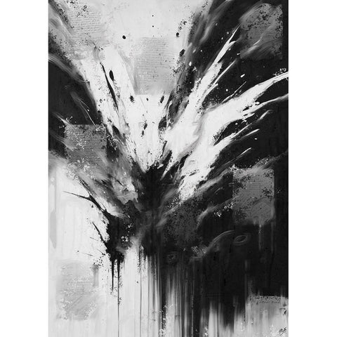 Black And White Poetry I Black Modern Wood Framed Art Print by Wiley, Marta