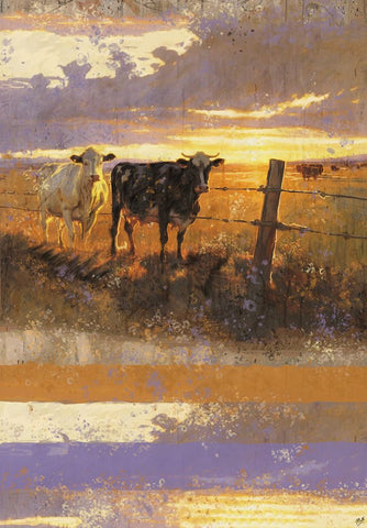 Abstract Golden Cow II Black Modern Wood Framed Art Print by Wiley, Marta