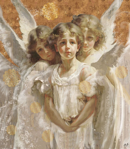 Little Angels I Black Modern Wood Framed Art Print by Wiley, Marta