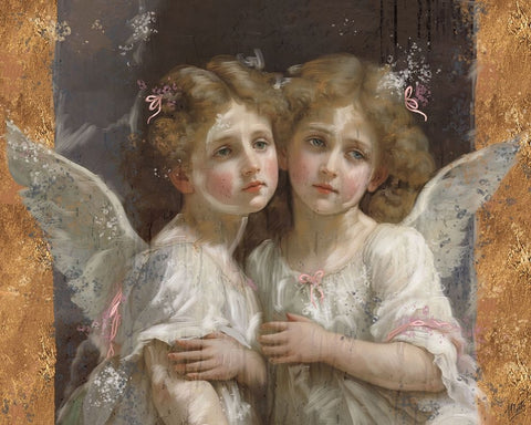 Little Angels IIII White Modern Wood Framed Art Print with Double Matting by Wiley, Marta