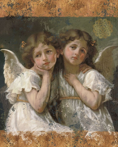 Litttle Angels V White Modern Wood Framed Art Print with Double Matting by Wiley, Marta