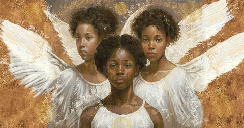 Little Angels VIII Black Ornate Wood Framed Art Print with Double Matting by Wiley, Marta