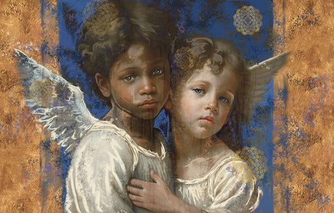 Little Angels VIIII White Modern Wood Framed Art Print with Double Matting by Wiley, Marta