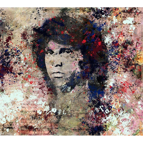 Jim Morrison II Black Modern Wood Framed Art Print with Double Matting by Wiley, Marta