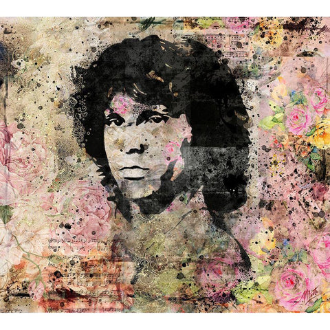 Jim Morrison III Black Modern Wood Framed Art Print by Wiley, Marta