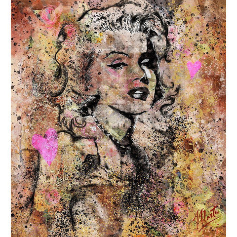 Marilyn Monroe I Black Modern Wood Framed Art Print with Double Matting by Wiley, Marta