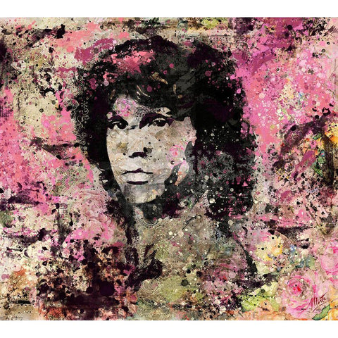 Jim Morrison IIII Black Modern Wood Framed Art Print with Double Matting by Wiley, Marta