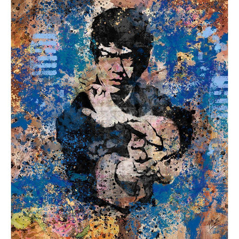 Bruce Lee I Black Modern Wood Framed Art Print with Double Matting by Wiley, Marta