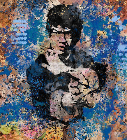 Bruce Lee I White Modern Wood Framed Art Print with Double Matting by Wiley, Marta