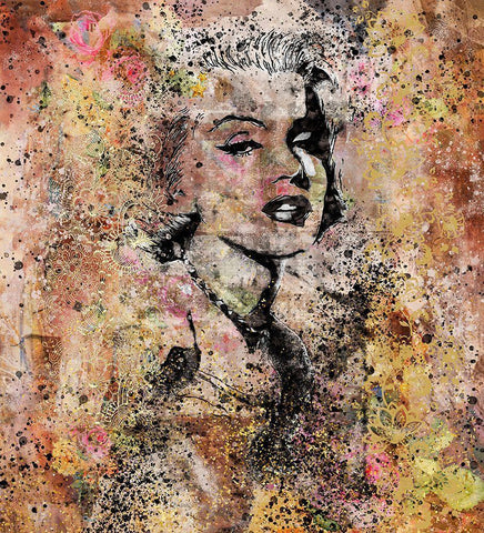 Marilyn Monroe II Black Ornate Wood Framed Art Print with Double Matting by Wiley, Marta