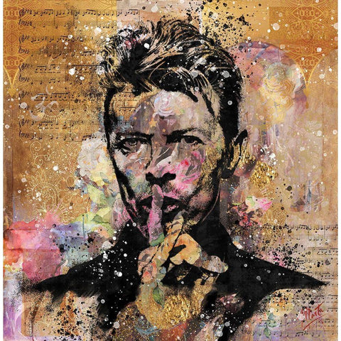 David Bowie III Black Modern Wood Framed Art Print with Double Matting by Wiley, Marta