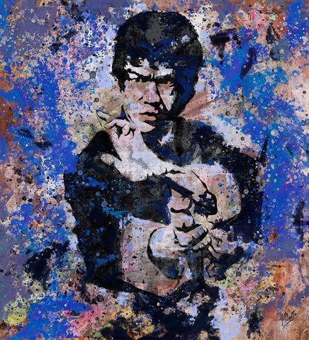 Bruce Lee II Black Ornate Wood Framed Art Print with Double Matting by Wiley, Marta