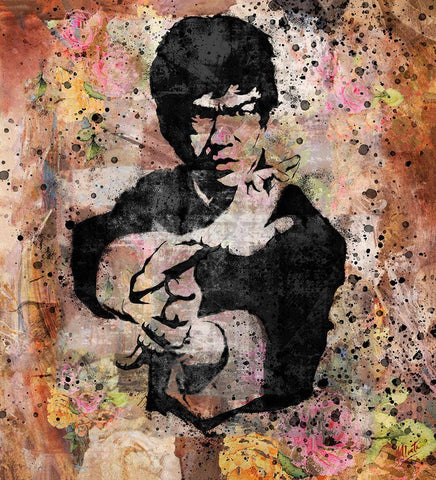 Bruce Lee III White Modern Wood Framed Art Print with Double Matting by Wiley, Marta