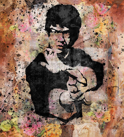 Bruce Lee VI White Modern Wood Framed Art Print with Double Matting by Wiley, Marta