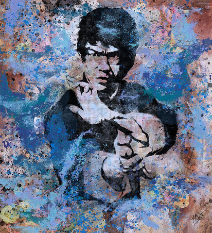 Bruce Lee VII White Modern Wood Framed Art Print with Double Matting by Wiley, Marta