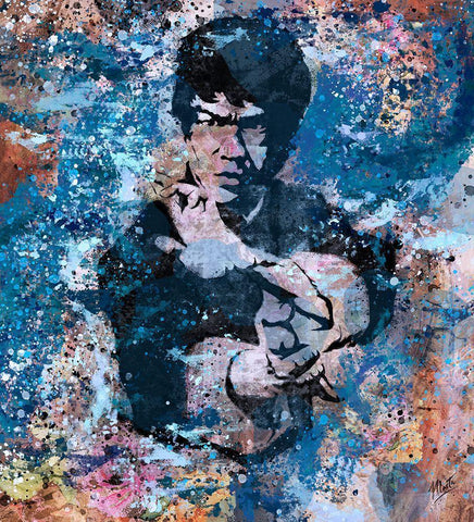 Bruce Lee VIII White Modern Wood Framed Art Print with Double Matting by Wiley, Marta