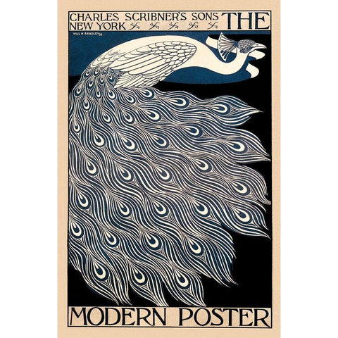 The Modern Poster, 1895 Gold Ornate Wood Framed Art Print with Double Matting by Bradley, William H.