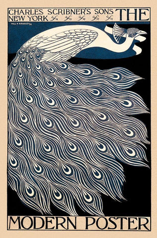 The Modern Poster, 1895 White Modern Wood Framed Art Print with Double Matting by Bradley, William H.