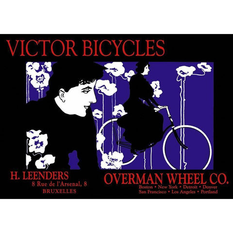 Victor Bicycles: Overman Wheel Company, 1896 Black Modern Wood Framed Art Print with Double Matting by Bradley, William H.