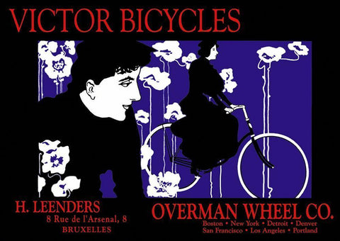Victor Bicycles: Overman Wheel Company, 1896 White Modern Wood Framed Art Print with Double Matting by Bradley, William H.