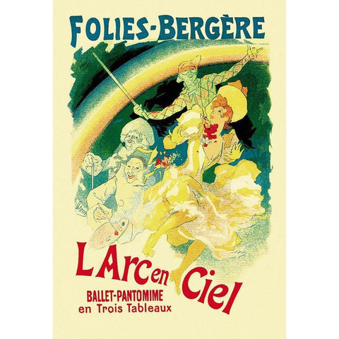 LArc en Ciel: Folies-Bergere, 1893 White Modern Wood Framed Art Print by Cheret, Jules