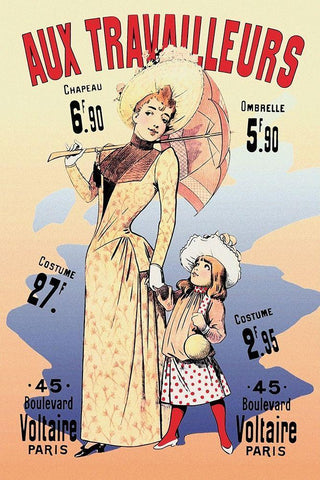 Aux Travailleurs White Modern Wood Framed Art Print with Double Matting by Choubrac, Alfred