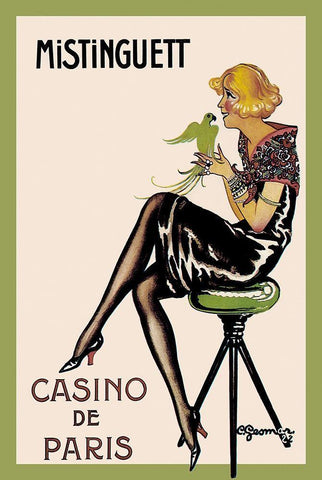 Mistinguett - Casino de Paris, 1922 White Modern Wood Framed Art Print with Double Matting by Gesmar, Charles