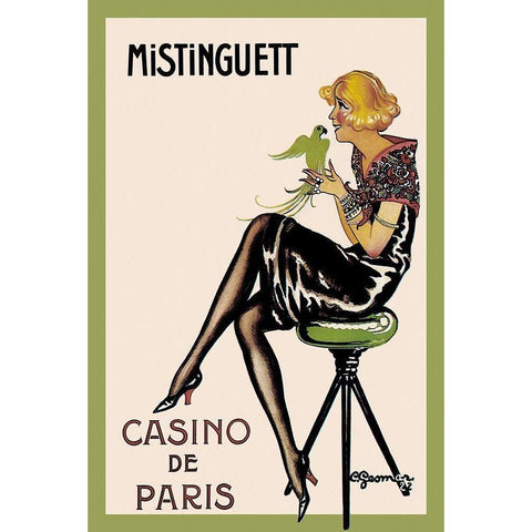 Mistinguett - Casino de Paris, 1922 Black Modern Wood Framed Art Print by Gesmar, Charles