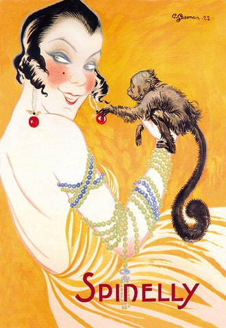 Spinelly, 1922 White Modern Wood Framed Art Print with Double Matting by Gesmar, Charles