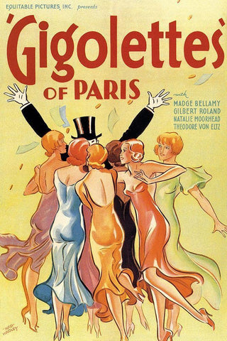 Gigolettes of Paris, 1929 Black Ornate Wood Framed Art Print with Double Matting by Hadley, Hap