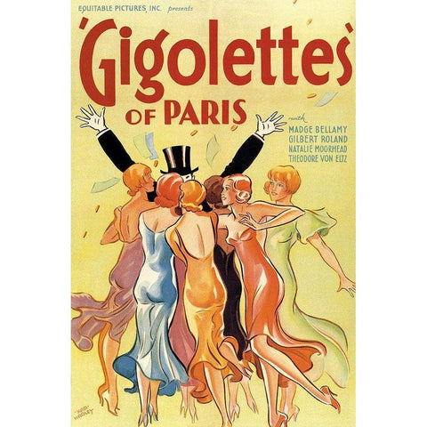Gigolettes of Paris, 1929 White Modern Wood Framed Art Print by Hadley, Hap