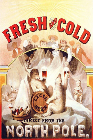 Fresh and Cold - Direct from the North Pole, 1877 White Modern Wood Framed Art Print with Double Matting by Klemm, F.