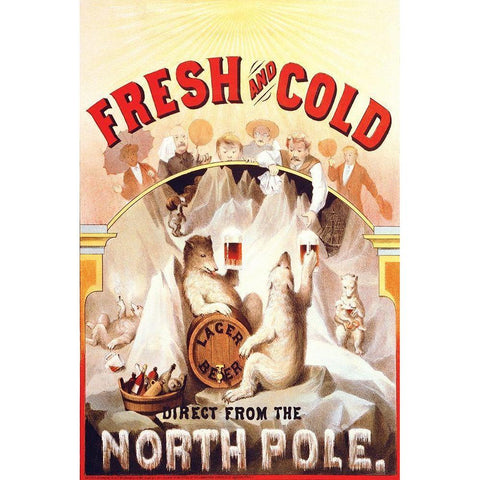 Fresh and Cold - Direct from the North Pole, 1877 Black Modern Wood Framed Art Print with Double Matting by Klemm, F.