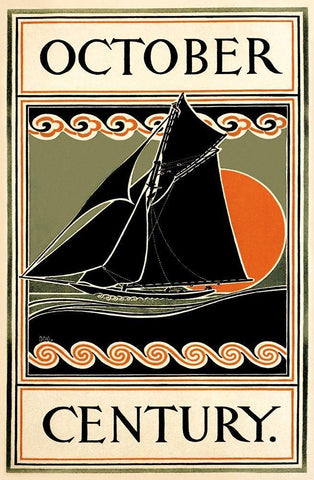 October Century Black Ornate Wood Framed Art Print with Double Matting by Lawrence, H.M.