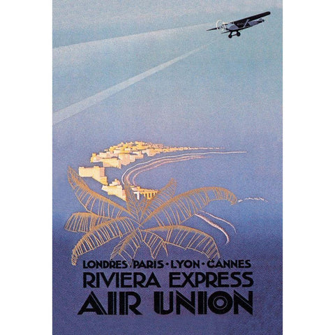 Riviera Express Air Union Black Modern Wood Framed Art Print by Maurus, E.