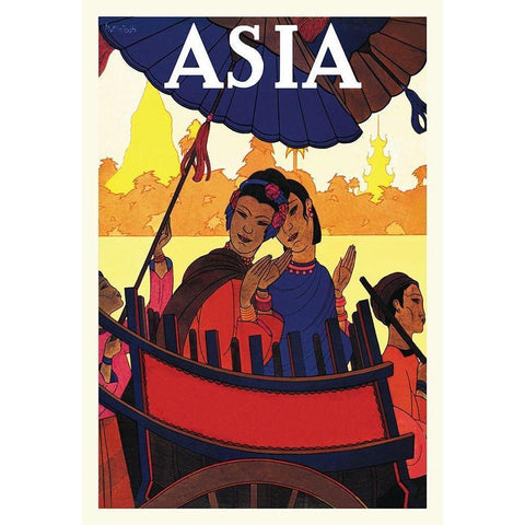 Burma-The Golden Landscape with Title, 1925 Gold Ornate Wood Framed Art Print with Double Matting by McIntosh, Frank