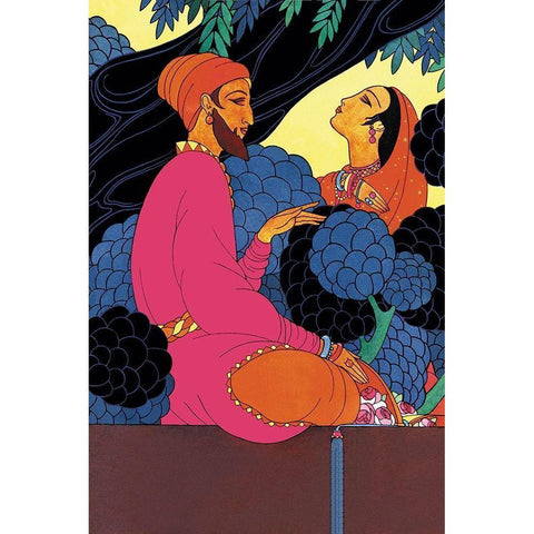 Persian Garden, 1925 White Modern Wood Framed Art Print by McIntosh, Frank