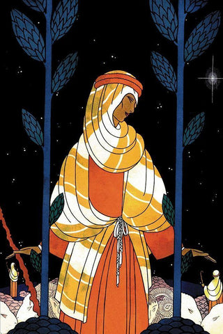 Palestine-Starlight, 1925 White Modern Wood Framed Art Print with Double Matting by McIntosh, Frank