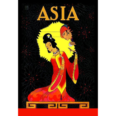 The Princess Badoura with Title, 1926 Black Modern Wood Framed Art Print by McIntosh, Frank