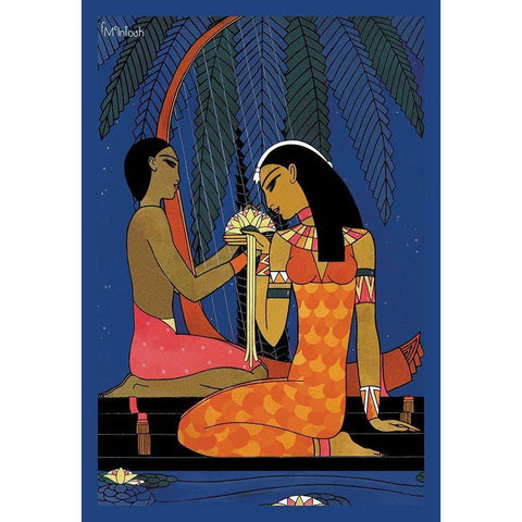 Egypt - The Lotus No Title, 1926 Black Modern Wood Framed Art Print by McIntosh, Frank