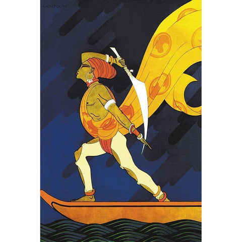 The Bark of the False Caliph, 1926 Gold Ornate Wood Framed Art Print with Double Matting by McIntosh, Frank