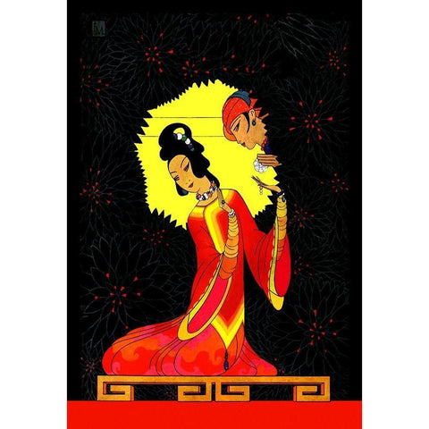 The Princess Badour, 1926 White Modern Wood Framed Art Print by McIntosh, Frank