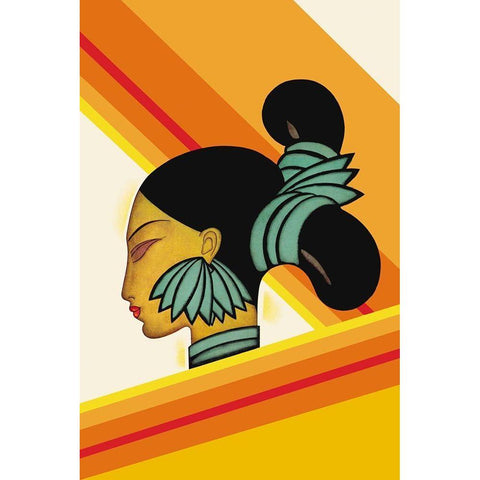 Hill Woman of Assam, 1927 Black Modern Wood Framed Art Print by McIntosh, Frank