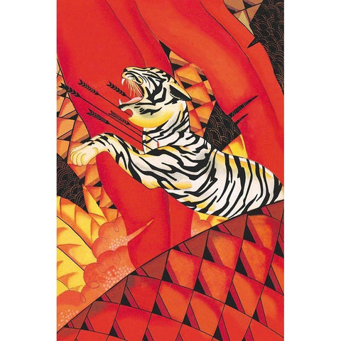 Tiger!, 1928 Black Modern Wood Framed Art Print with Double Matting by McIntosh, Frank
