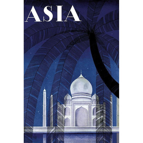 In Agra with Title, 1930 White Modern Wood Framed Art Print by McIntosh, Frank
