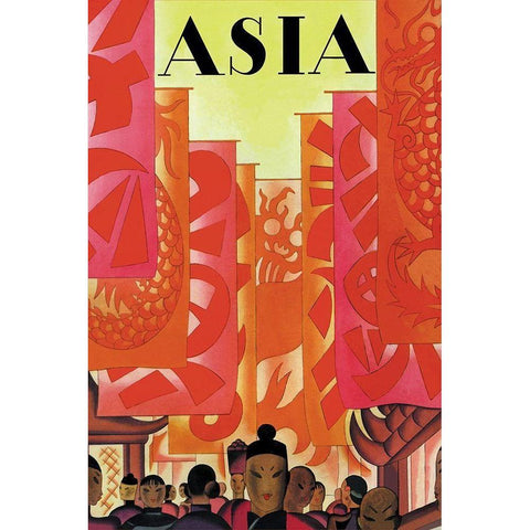 Old China with Title, 1930 Black Modern Wood Framed Art Print with Double Matting by McIntosh, Frank