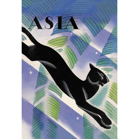 Malayan Night, 1931 Black Modern Wood Framed Art Print with Double Matting by McIntosh, Frank