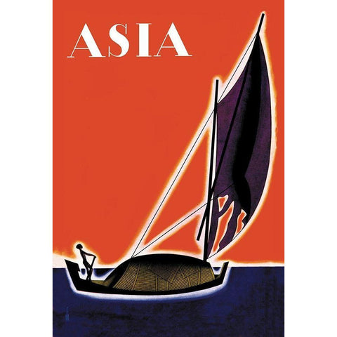 On One of the Seven Seas with Title, 1931 White Modern Wood Framed Art Print by McIntosh, Frank