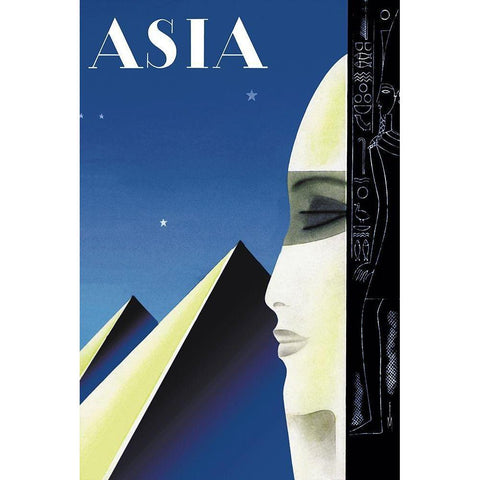 Setting for an Egyptian Story with Title, 1931 Black Modern Wood Framed Art Print with Double Matting by McIntosh, Frank